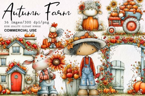 Download Autumn Farm PNG Clipart Bundle - Autumn Collection