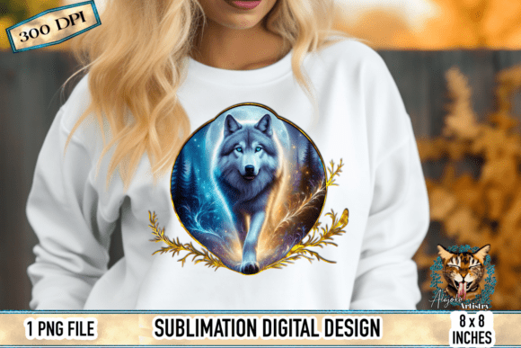 Download Mystical Glowing Wolf Moon Sublimation - Premium Bundle