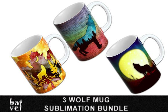 Download Wolf Mug Wrap Bundle Sublimation Design - Premium Resources